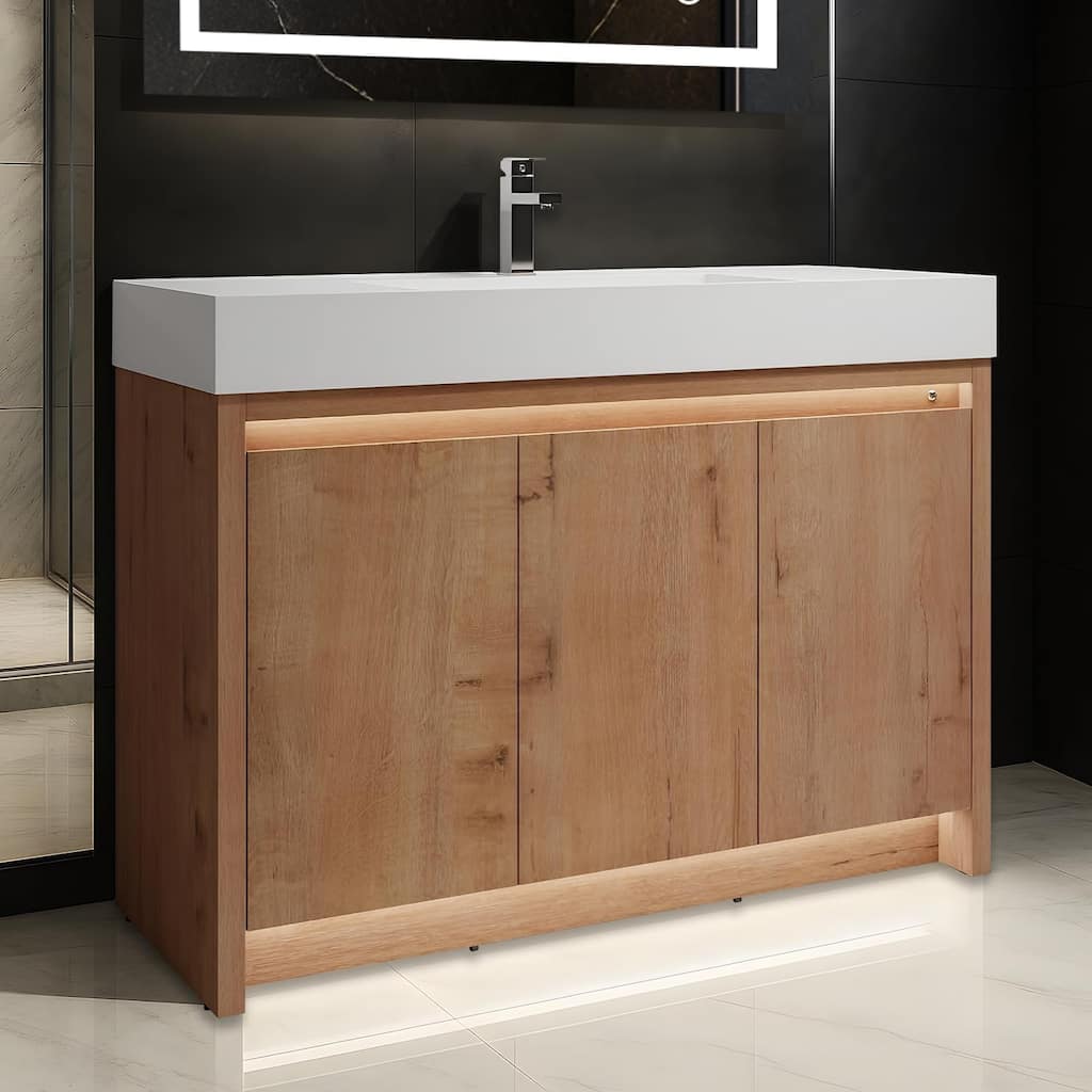 Blossom 48" All Wood Freestanding Bathroom Vanity with Acrylic Sink