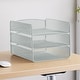 preview thumbnail 3 of 4, Onyx 3-Tier Desk Organizer, Desktop File Storage & Paper Organization, Silver