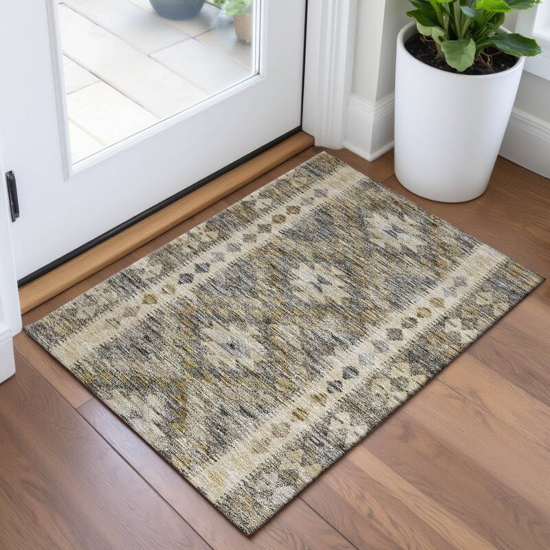 Premium Washable Super Soft Global Boho Mayfield Rug - Beige - 1'8" x 2'6"