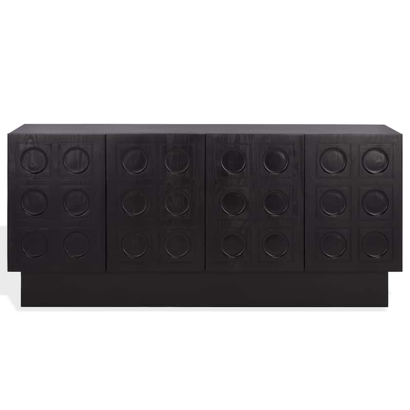 SAFAVIEH Couture Osmund 4-Door Wood Sideboard - 62"W x 18"D x 30"H - Black