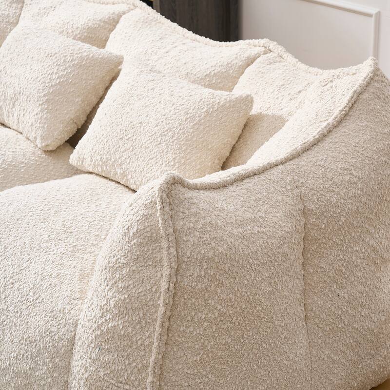 Giant Bean Bag Loveseat Sofa with Armrest for Living Room