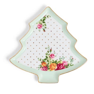 Royal Albert Old Country Roses Christmas Tree Serving Dish