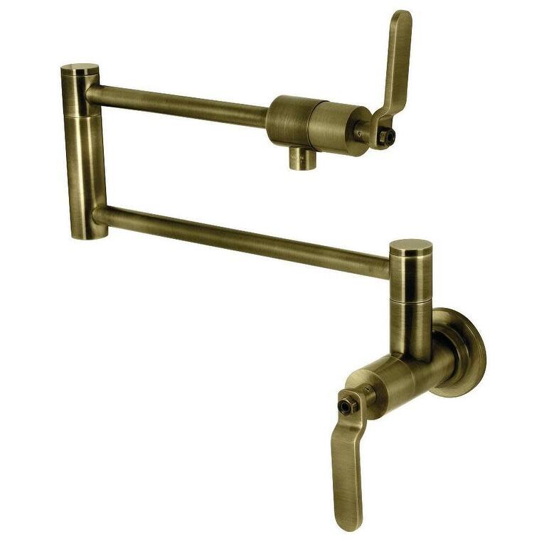 Kingston Brass KS410KL Whitaker 4 GPM Wall Mounted Single Hole Pot - Antique Brass