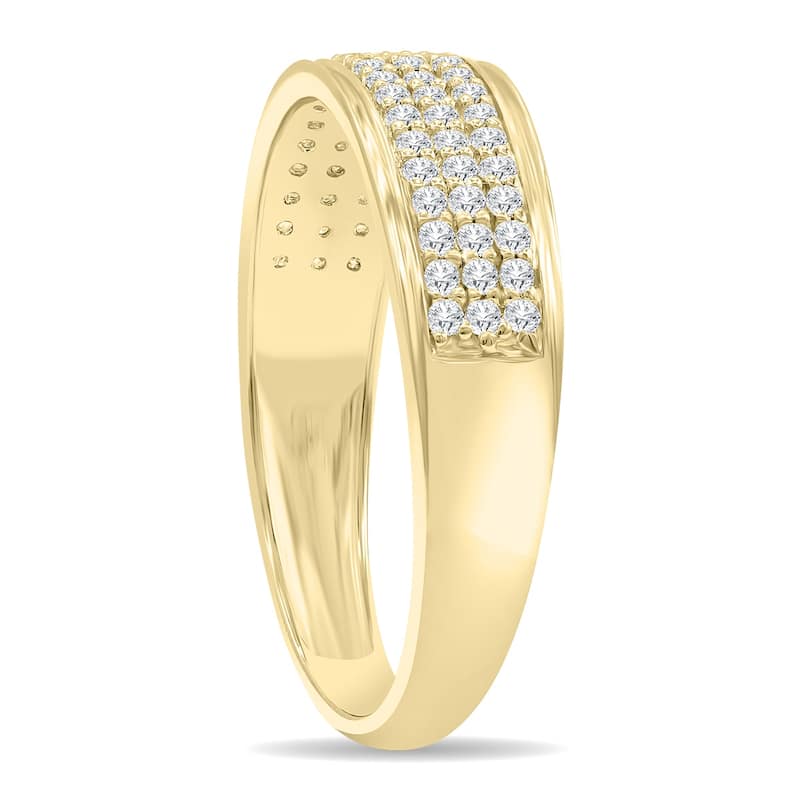 Women's 1/3 Carat TW Round Diamond Rave Wedding Band in 10K Yellow Gold