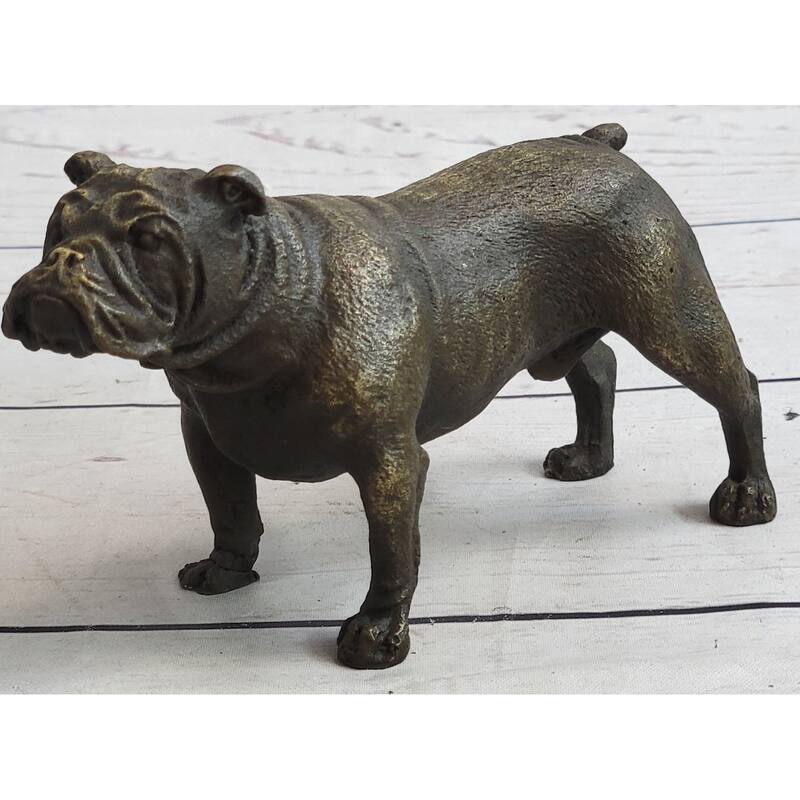 English Imitative BullImitative dog Miniature Bronze Statue Sculpture Figure Figurine Original Art 3 Inches X 6 Inches