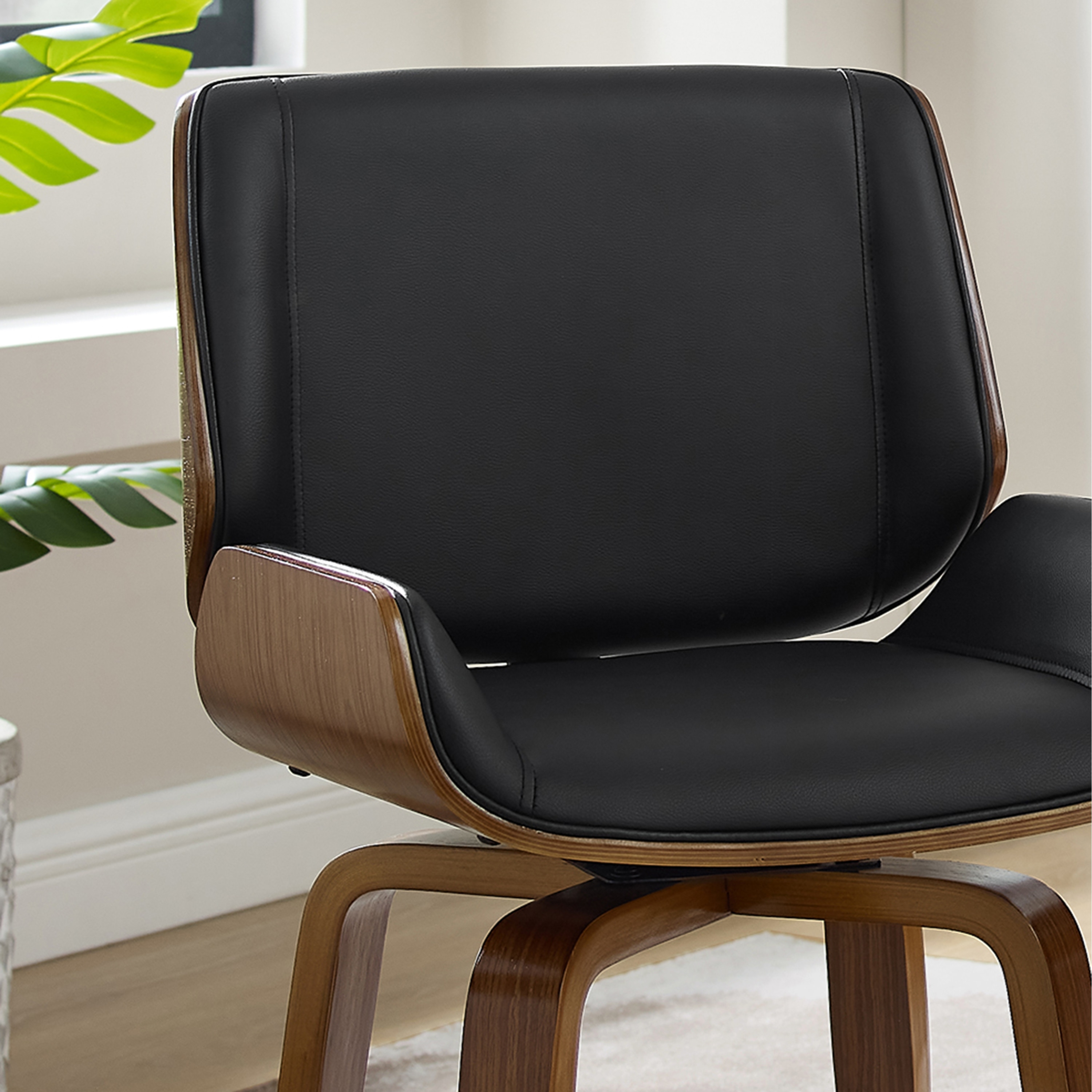 Mid-century Modern Art Leon Swivel Accent Chair with Stylish Design-image