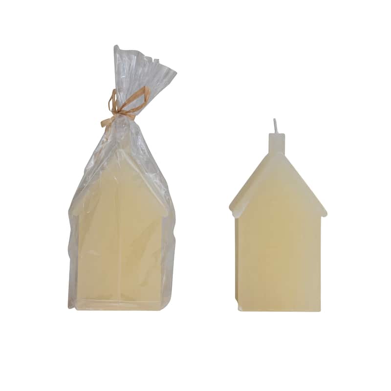 Unscented House Shaped Candle - Ivory