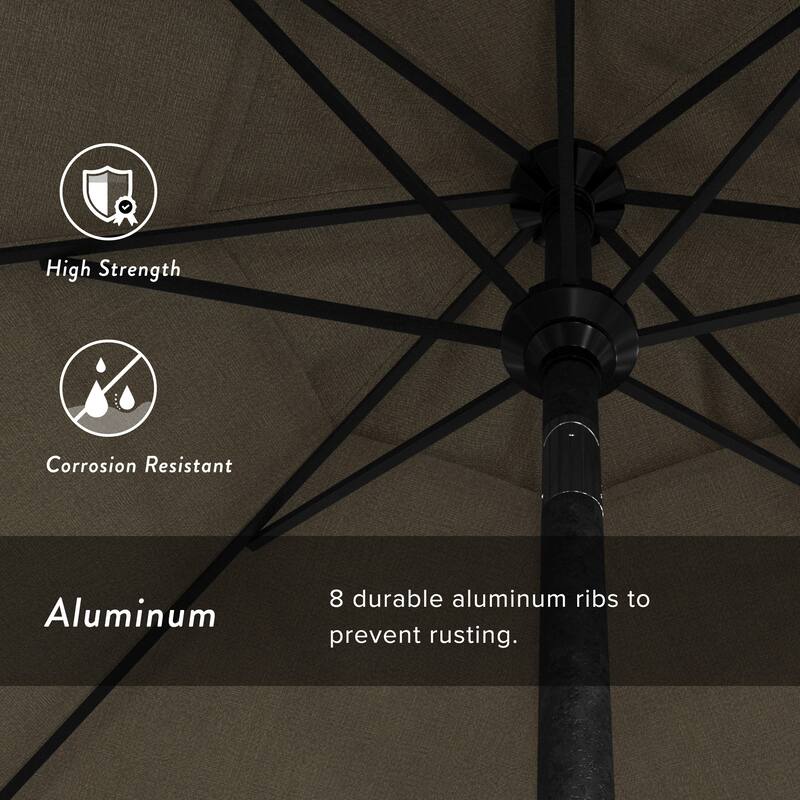 Okaloosa 7.5ft Round Crank Lift Tilting Patio Umbrella by Havenside Home, Base Not Included