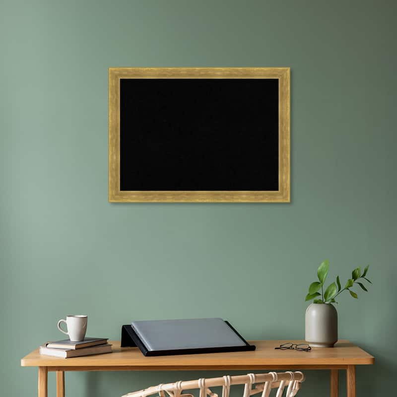 Angled Gold Wood Framed Black Corkboard Bulletin Board, Organization Board, Pin Board