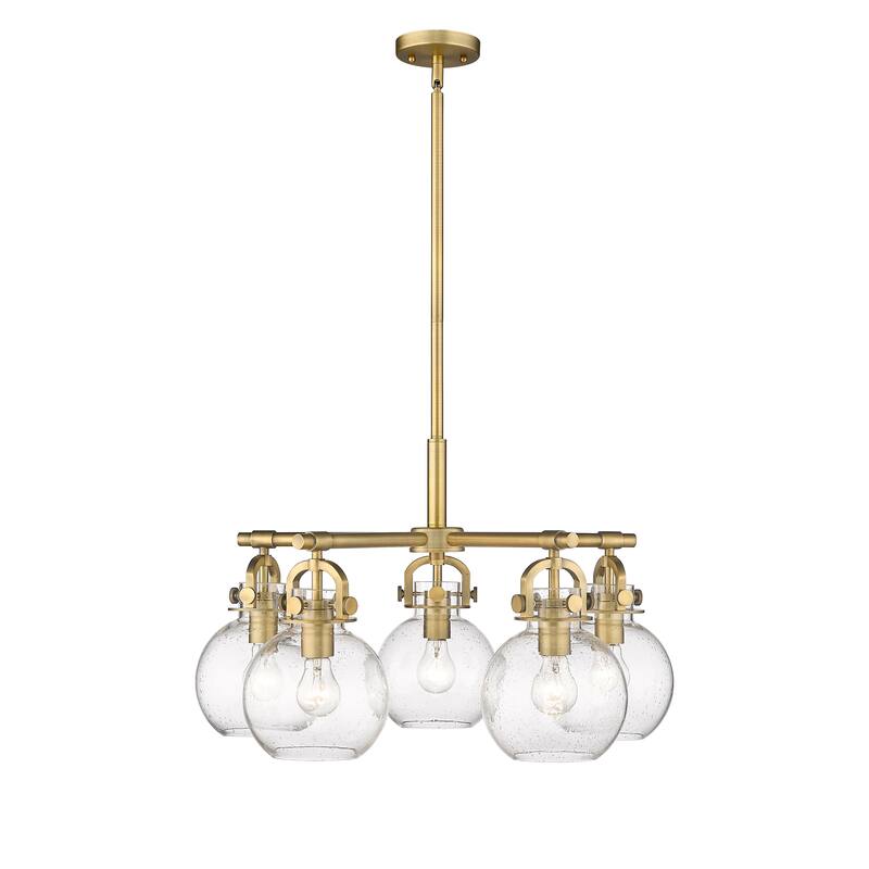 Innovations Lighting Newton Sphere - 5 Light 7" Stem Hung Chandelier.