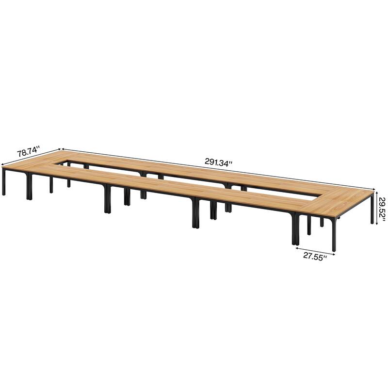 78.74-Inch Conference Table Set,13FT Conference Room Table, Large Rectangle Meeting Seminar Tables Set,Long Business Tables