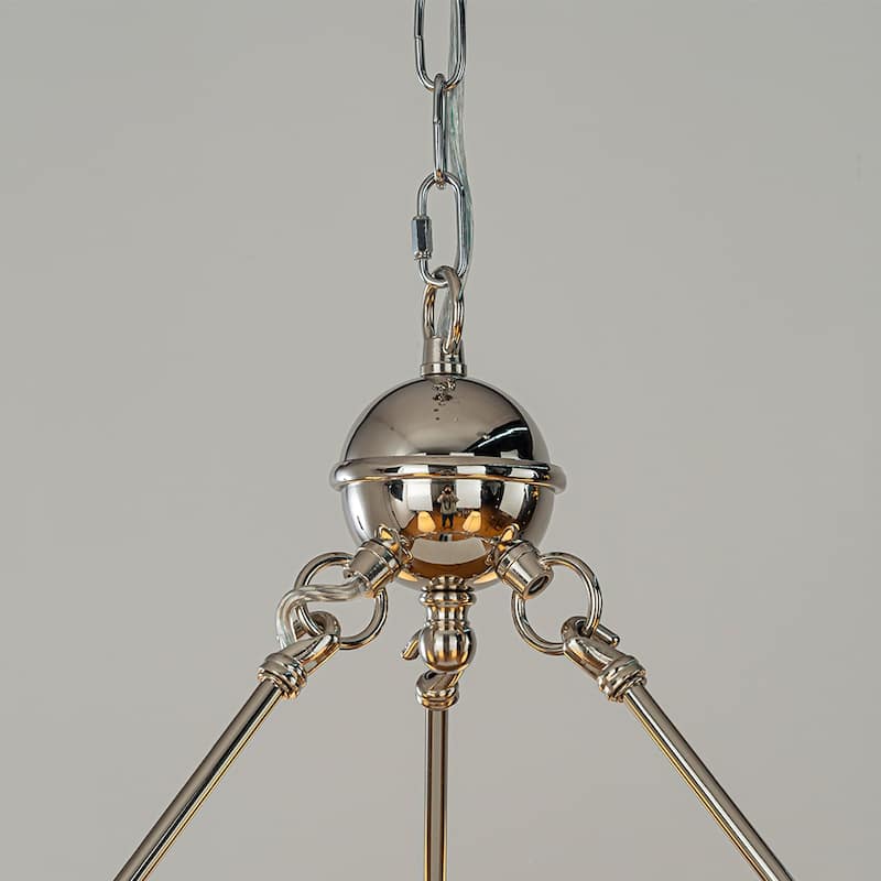Vintage Chandelier 6-Light Classic Pendant Fixture with White Shades for Elegant Interior Lighting