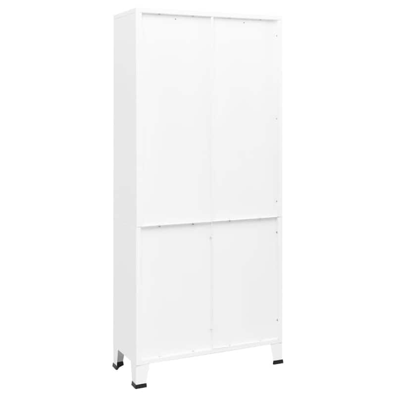vidaXL Bookshelf Bookcase with 3 Shelves Decor Cabinet with Display Steel - 31.5" x 12.6" x 70.9"