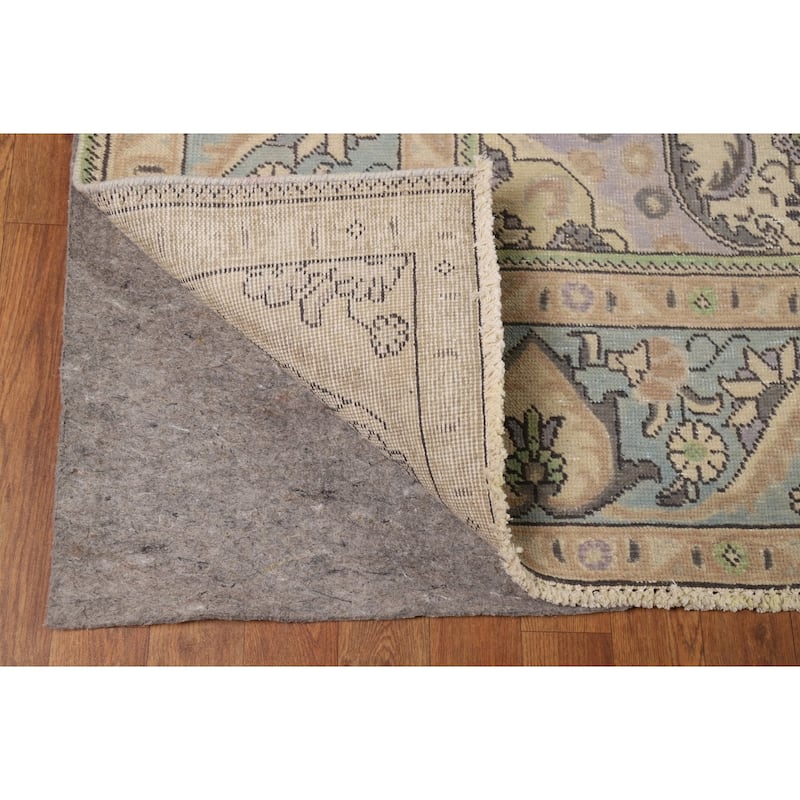 Light Blue Tabriz Persian Area Rug Handmade Bedroom Wool Carpet - 9'5"x 12'5"