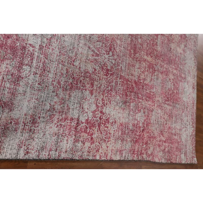 Pink Abstract Modern Area Rug Hand-Knotted Wool Carpet - 8'1"x 11'5"