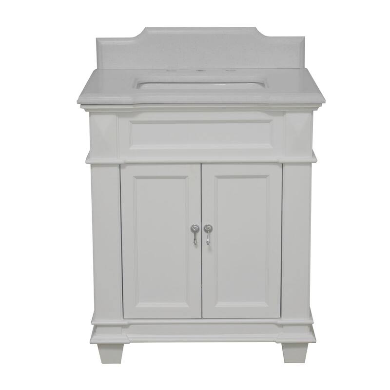 KitchenBathCollection Elizabeth 30" Bathroom Vanity with Quartz Top