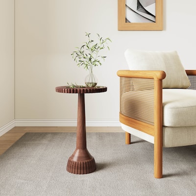 Mango Wood Round End table,Honey