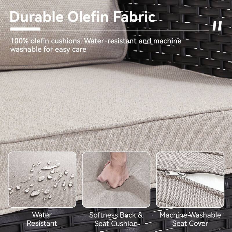 Gymojoy Premium Wicker Patio Furniture Set - Ultimate Comfort & Weather-Resistant Design