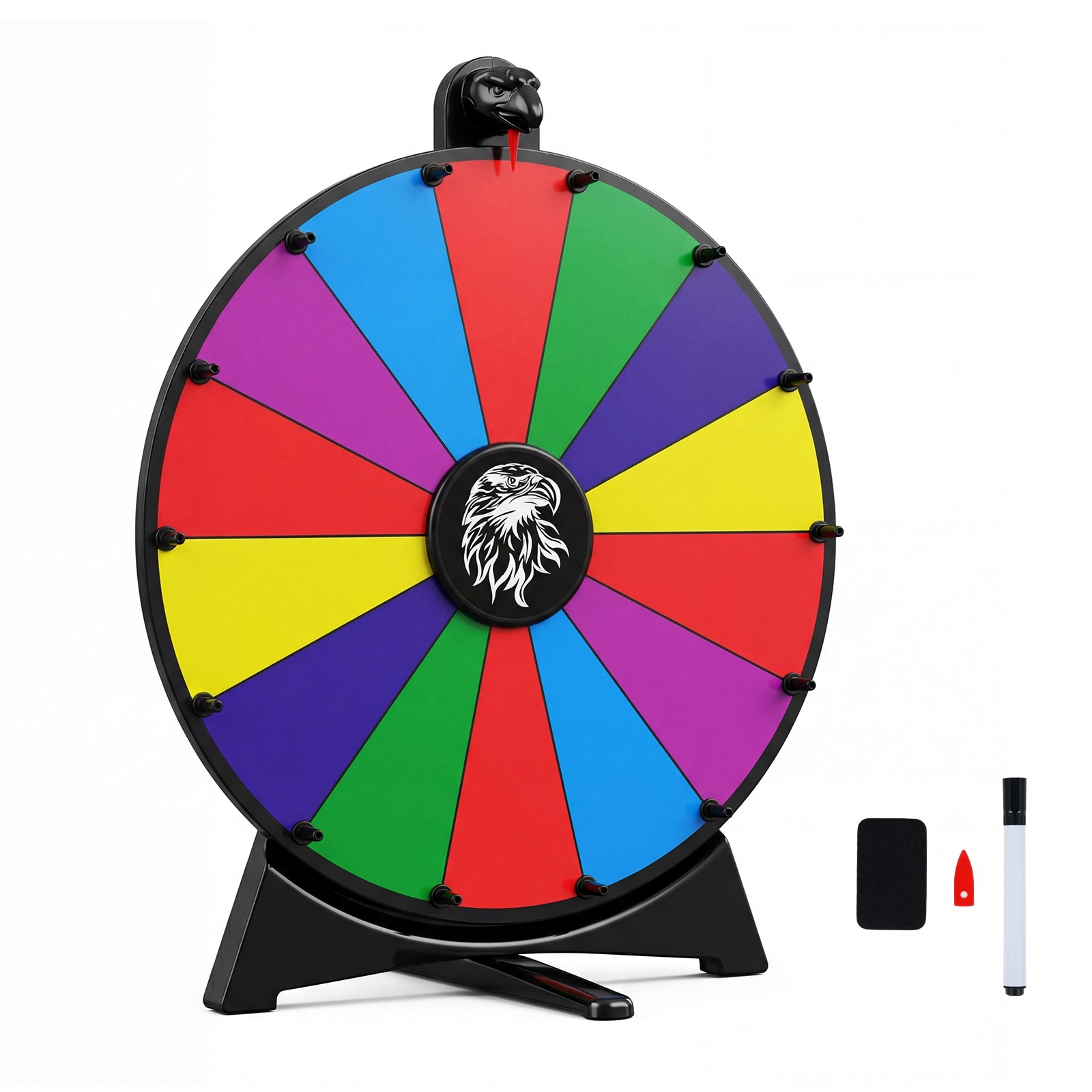 Gymax Spinning Prize Wheel 14 Slots Spin Wheel w/ Blackboard