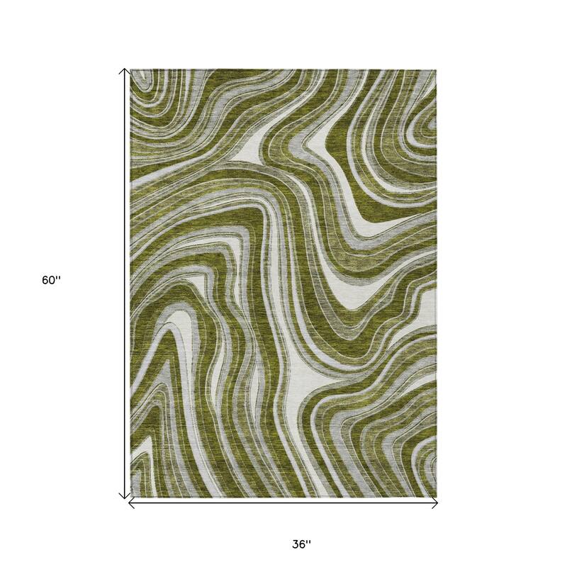 HomeRoots Abstract Transitional Rectangle Outdoor Rug