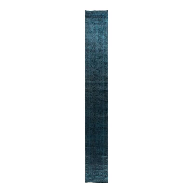 Fine Vibrance, One-of-a-Kind Hand-Knotted Area Rug - Black, 2' 6" x 19' 3" - 2' 6" x 19' 3"