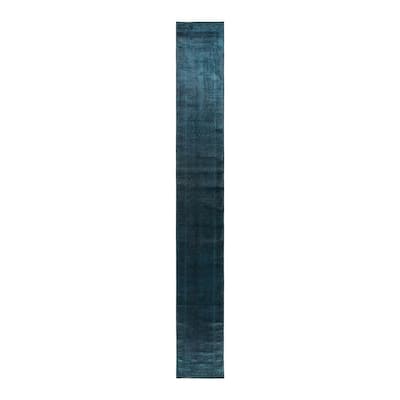 Fine Vibrance, One-of-a-Kind Hand-Knotted Area Rug - Black, 2' 6" x 19' 3" - 2' 6" x 19' 3"