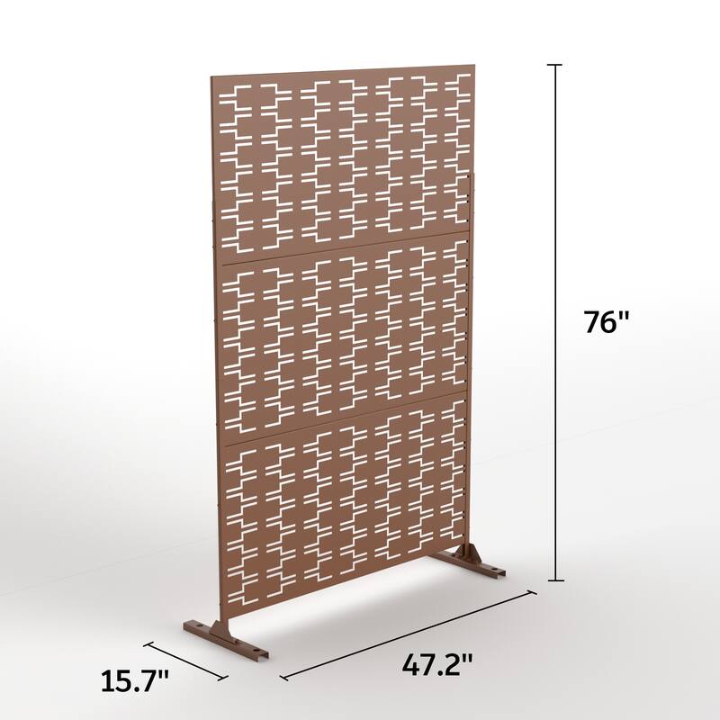 Metal Privacy Screen Panel Free Standing Bricks - 76x47