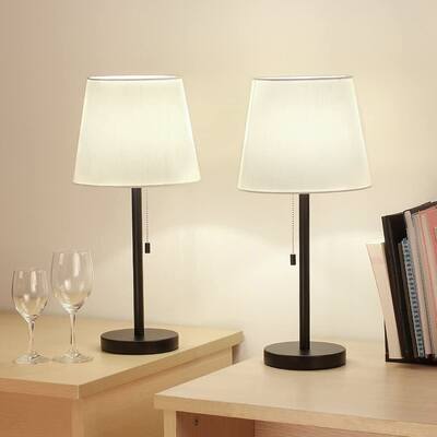 Set of 2 Bedside Table Lamps Elegant Modern Desk Lamps - 5.9" x 20.5"