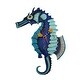 preview thumbnail 1 of 1, Allen Designs Salty Seahorse Blue Pendulum Wall Clock - 13 X 8.5 X 1.5 inches