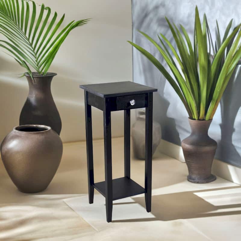 2-Tier Solid Acacia Wood Plant Table with Drawer