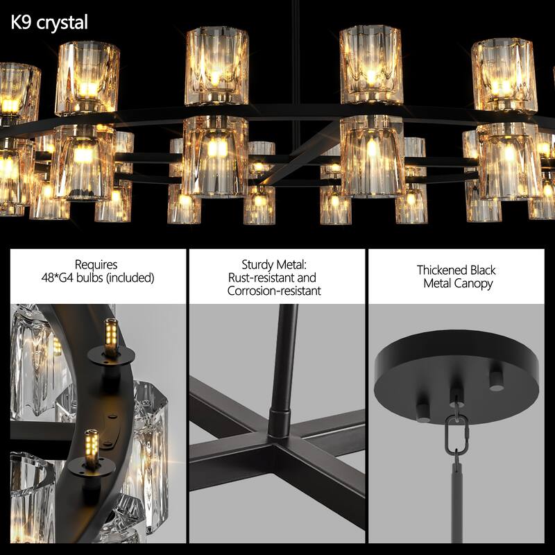 48 Inches Luxury Chandeliers Crystal