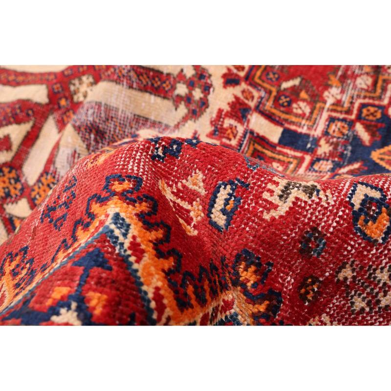 ECARPETGALLERY Hand-knotted Antalya Vintage Red Wool Rug - 4'2 x 6'7