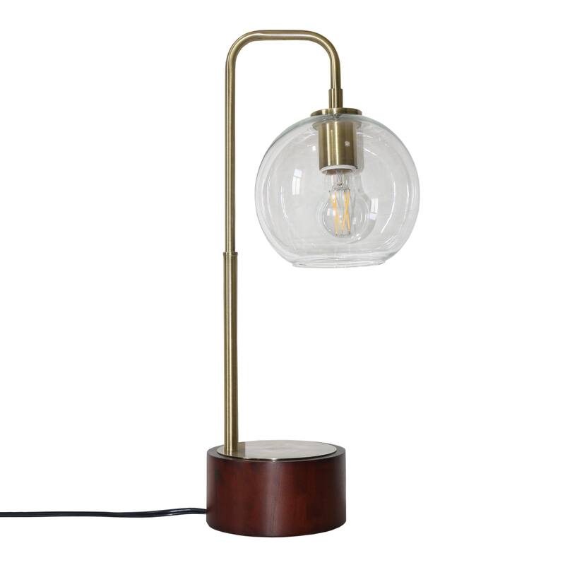 Modern Classic Desk Lamp Glass Table Light, Easy Assembly Table Lamp, Simple Glass Globe Arched Table Lamp 110V