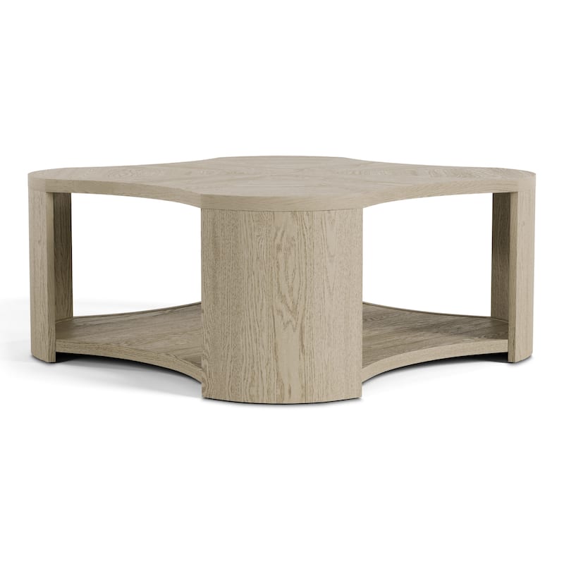 Furniture of America Piez Modern Oak Solid Wood 3-Piece Coffee Table Set with Casters