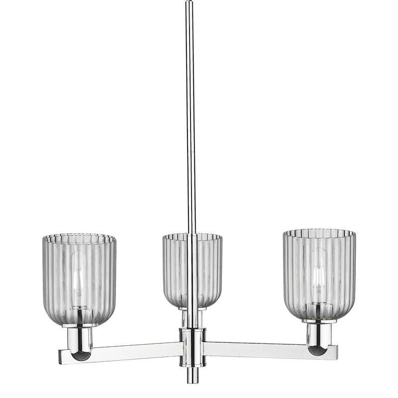 Innovations Lighting 716-3CR-9-18 Bridal Veil Chandelier Bridal Veil 3 - Polished Chrome / Light Smoke