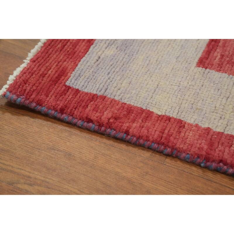 Vegetable Dye Wool Gabbeh Turkish Area Rug Handmade Wool Carpet - 8' 9'' X 6' 0''