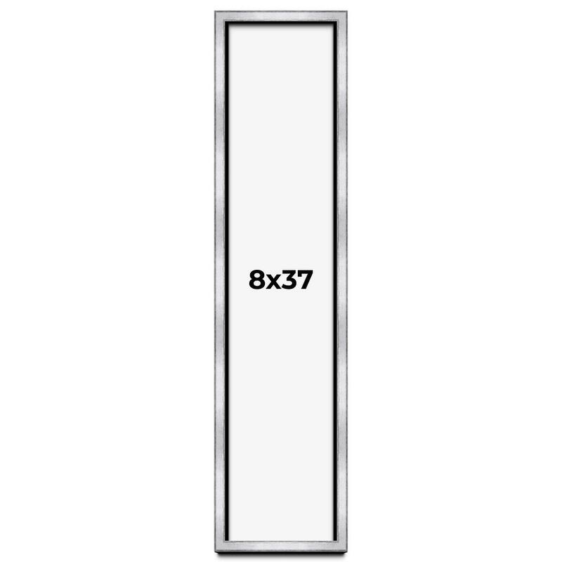8x37 Shadow Box Frame Silver | 1.375 Inches Deep Real Wood