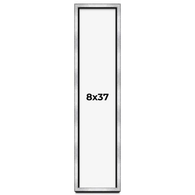 8x37 Shadow Box Frame Silver | 1.375 Inches Deep Real Wood
