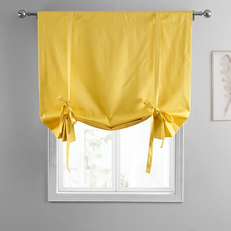 Exclusive Fabrics Solid Cotton Tie-Up Window Shade - 46 X 63