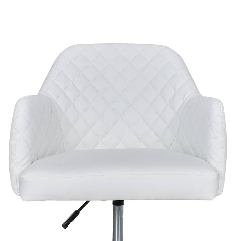 VECELO Contemporary PU Leather Drafting Chairs(Set of 2) Task Chair with Metal Frame and Back Home Ofiice Chairs