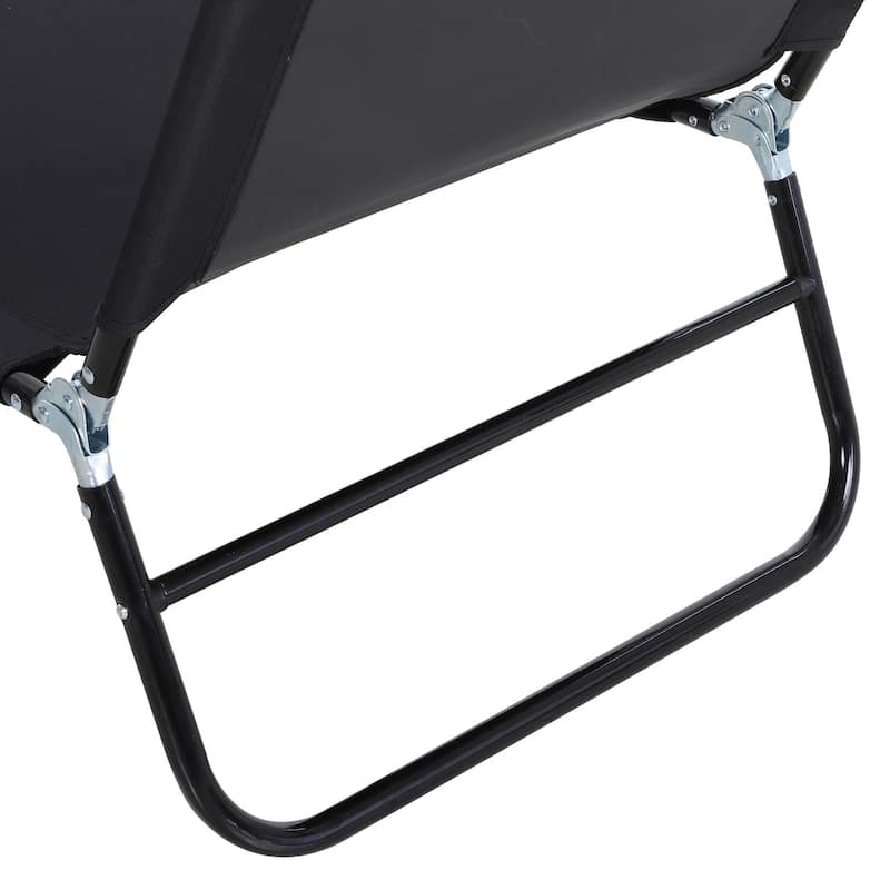 Outsunny Portable Outdoor Sun Lounger, Lightweight Folding Chaise Lounge Chair w/ 5-Position Adjustable Backrest for Beach