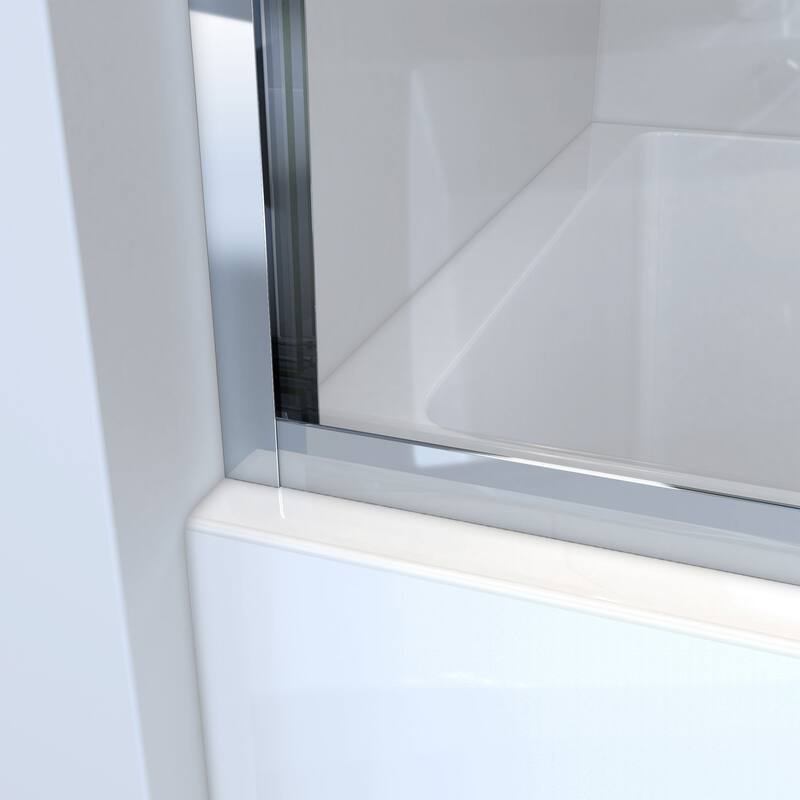 DreamLine Alliance Pro LT 56-60 in. W x 57 3/8 in. H Semi-Frameless Bypass Sliding Tub Door in Chrome and Clear Glass