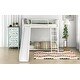 preview thumbnail 7 of 15, Twin over Twin Metal Bunk Bed with Inclined Ladder, Slide, Railings and Head&Footboards, White
