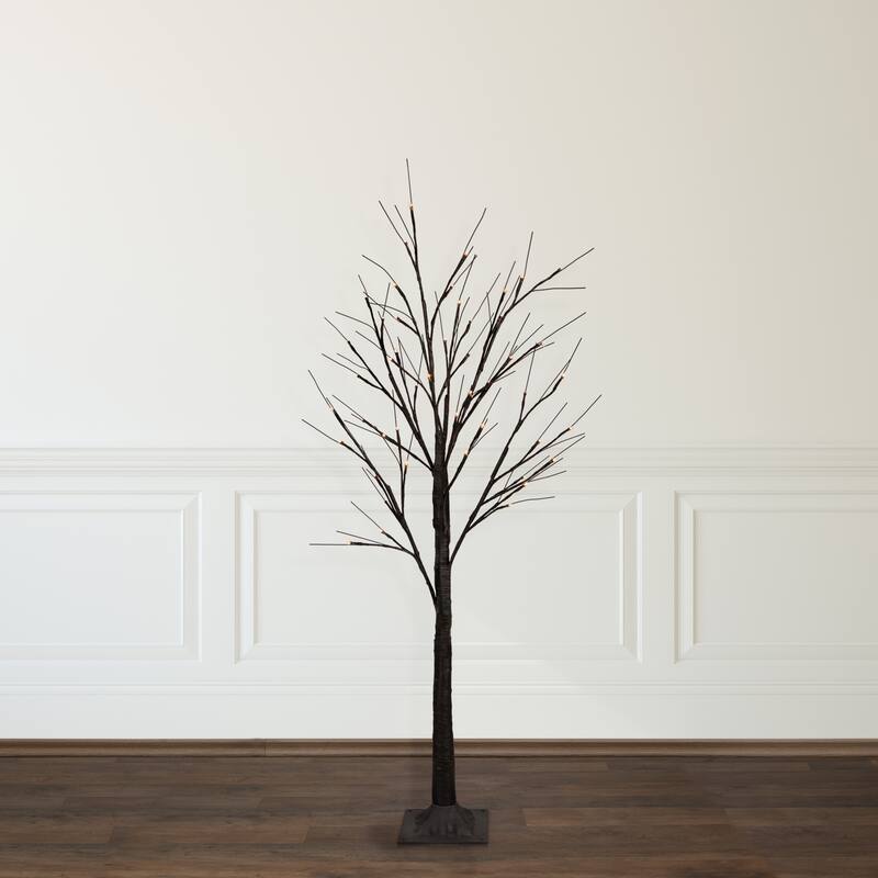 4' LED Lighted Brown Christmas Twig Tree - Warm White Lights