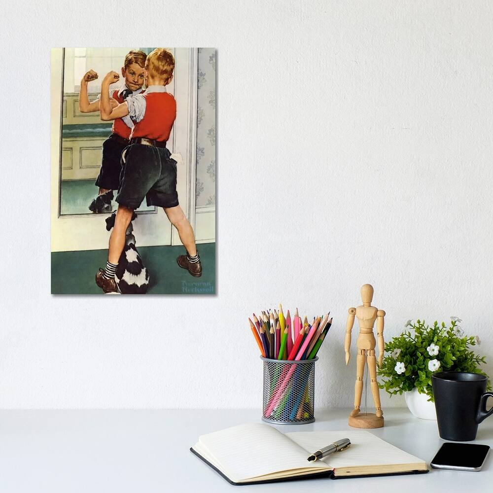 iCanvas "The Muscleman Close-up" by Norman Rockwell Canvas Print