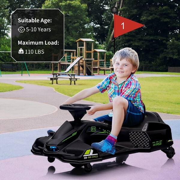 slide 2 of 31, 12V Kids Ride on Drift Car for Kids Black