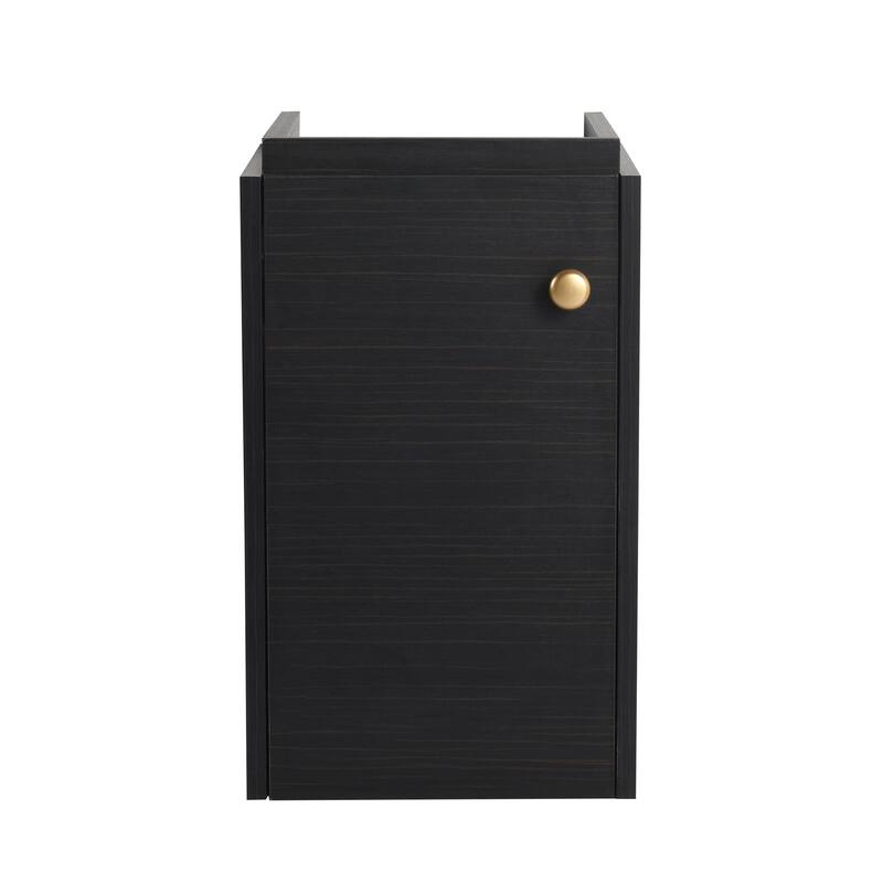 Small Bathroom Vanity with Sink, 12-Inch Black Chestnut Cabinet, Wall-Mounted with Soft-Close Door - 12in L Plywood