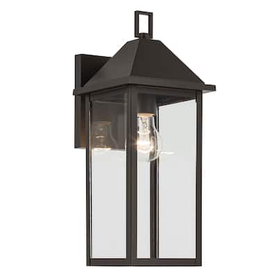 Prin 16.75 Inch 1 Light Outdoor Wall Light with Clear Glass in Olde Bronze