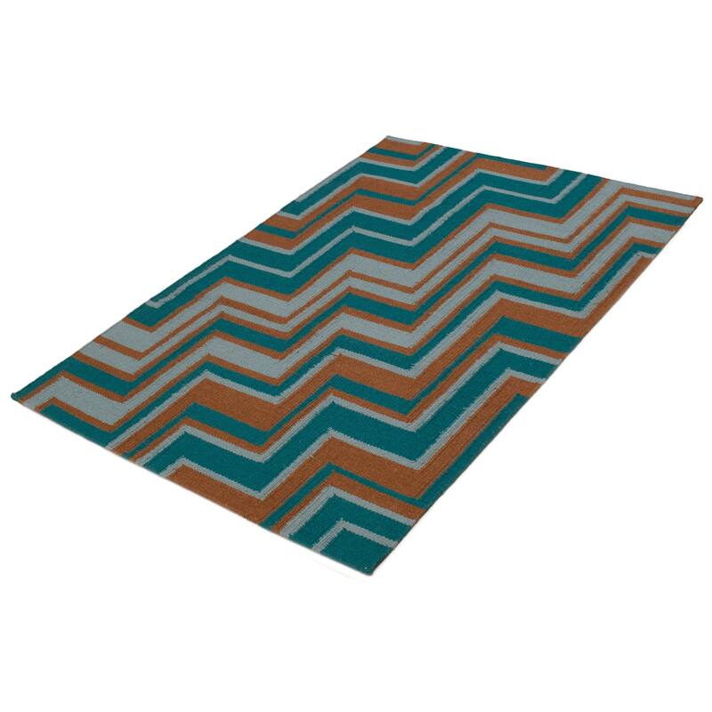 Ankara FW Teal Kilim 5'3" x 7'9" - 5'3 x 7'9