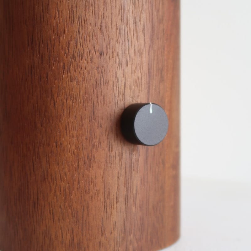 Brightech Oakley LED Walnut Brown Wood Midcentury Dimmable Bedside Nightstand Desk Lamp